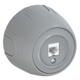 Розетка компьютерная 1xRJ45 кат.5e  Rotondo, цвет серый 7700889 OneKeyElectro