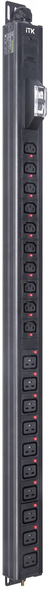 Блок распределения питания ITK BASE PDU PV1102 25U 1ф 32А 10C13 10C19 без каб. BS-PV60-10C13-10C19-12 ITK