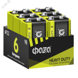 Элементы питания солевые 6F22 (крона) Heavy Duty (6 шт. в упаковке) 6F22HD-P6 JazzWay