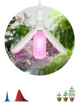 Фитолампа для растений светодиодная FITO-24W-RB-E27-FOLD 3-х лепестковая красно-синего спектра 24 Вт Е27 Б0061428 ЭРА