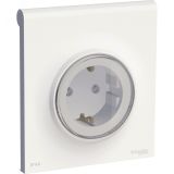 ODACE Розетка с заземлением с крышкой IP44 белый